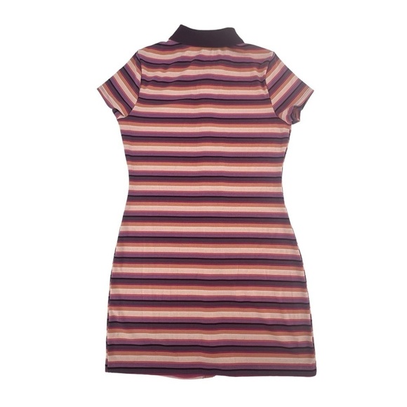 wild fable Purple Striped Button Up Pointed Collar Dress Size Large Women’s - Picture 3 of 5